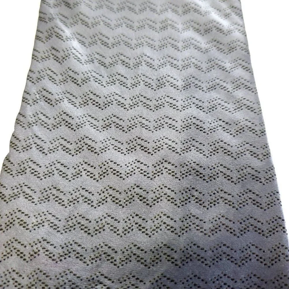 DKNY Gray Abstract‎ Print Wide Silk Tie